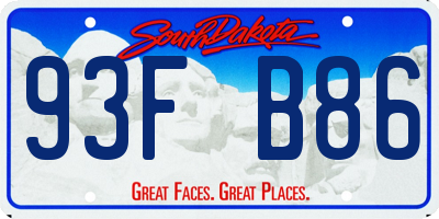 SD license plate 93FB86