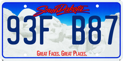 SD license plate 93FB87
