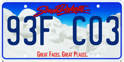 SD license plate 93FC03