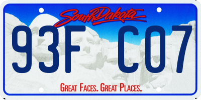 SD license plate 93FC07
