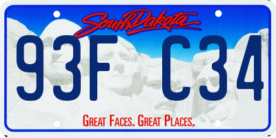 SD license plate 93FC34