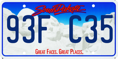 SD license plate 93FC35