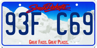 SD license plate 93FC69