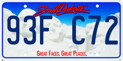 SD license plate 93FC72