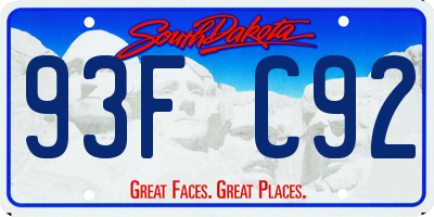 SD license plate 93FC92