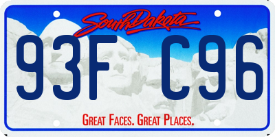 SD license plate 93FC96
