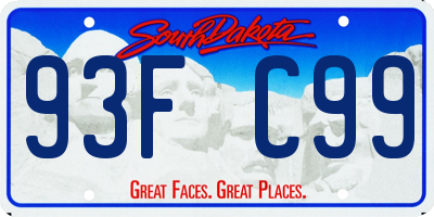 SD license plate 93FC99
