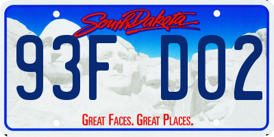 SD license plate 93FD02
