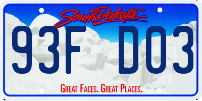 SD license plate 93FD03