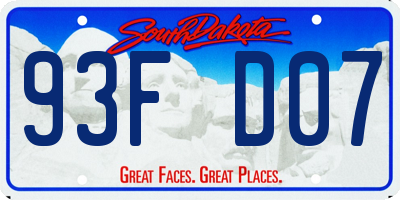 SD license plate 93FD07