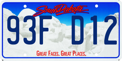 SD license plate 93FD12