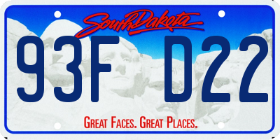 SD license plate 93FD22