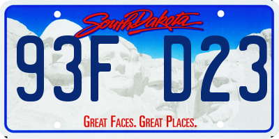SD license plate 93FD23