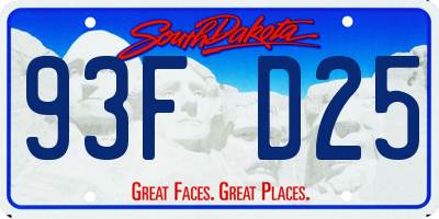 SD license plate 93FD25