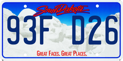 SD license plate 93FD26