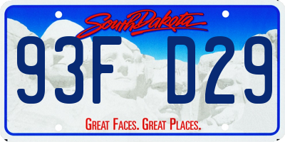 SD license plate 93FD29