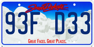 SD license plate 93FD33