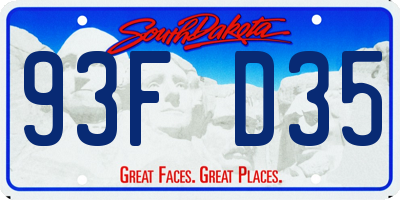 SD license plate 93FD35
