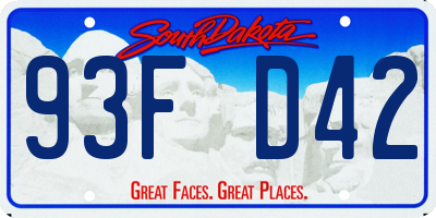 SD license plate 93FD42