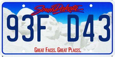 SD license plate 93FD43