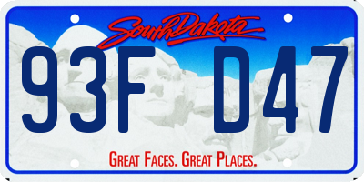 SD license plate 93FD47