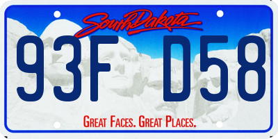 SD license plate 93FD58