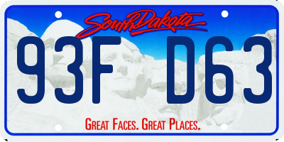SD license plate 93FD63