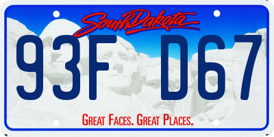 SD license plate 93FD67