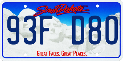 SD license plate 93FD80