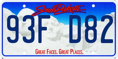 SD license plate 93FD82
