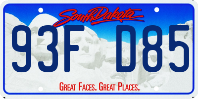 SD license plate 93FD85