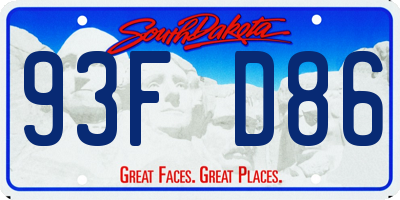 SD license plate 93FD86