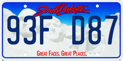 SD license plate 93FD87