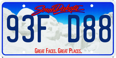 SD license plate 93FD88
