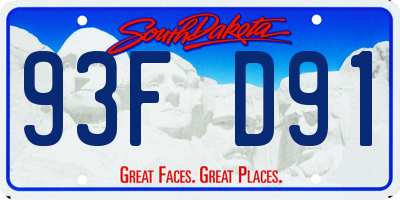 SD license plate 93FD91