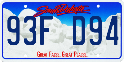 SD license plate 93FD94