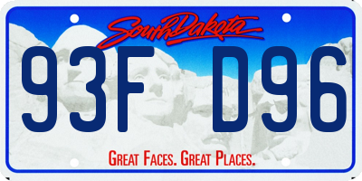 SD license plate 93FD96