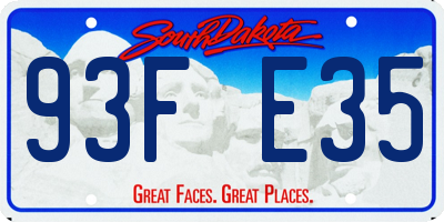 SD license plate 93FE35