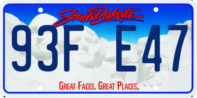 SD license plate 93FE47