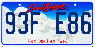 SD license plate 93FE86