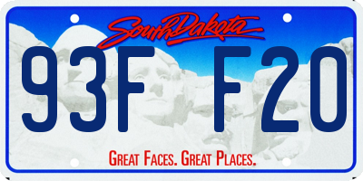 SD license plate 93FF20