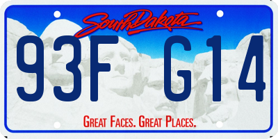 SD license plate 93FG14