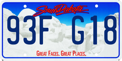 SD license plate 93FG18