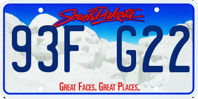SD license plate 93FG22