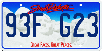 SD license plate 93FG23