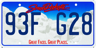 SD license plate 93FG28