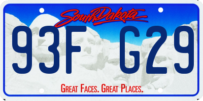 SD license plate 93FG29