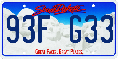 SD license plate 93FG33