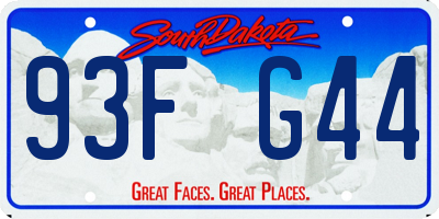 SD license plate 93FG44