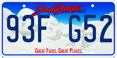 SD license plate 93FG52